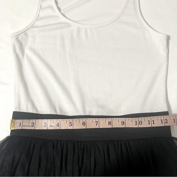Love Culture Black White Mini Tutu Lined Sleeveless Tank Dress Casual Punk - Picture 7 of 8